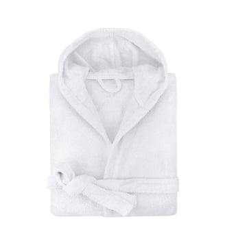 Peignoir capuche 100% Coton BIO, DOUCEUR NATURE - Blanc Cerise - Blanc