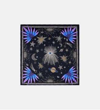 Foulard à motifs colorés en viscose COMETE - Wild - Noir