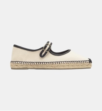 Espadrilles ballerines plates Padua - Castaner - Écru et noir