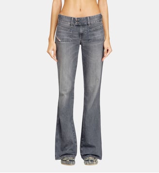 Bootcut Jeans Low Waist D-Hush - Diesel - Gris