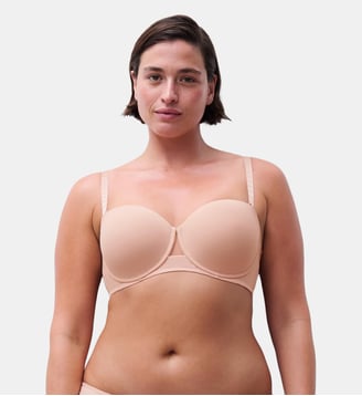 Soutien-gorge bandeau coques bretelles amovibles - Chantelle Pulp - Rose dragée