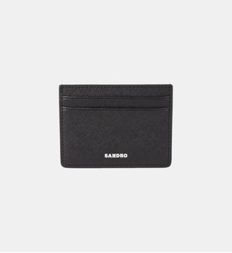 Porte-cartes cuir Holder texturé - Sandro - Noir