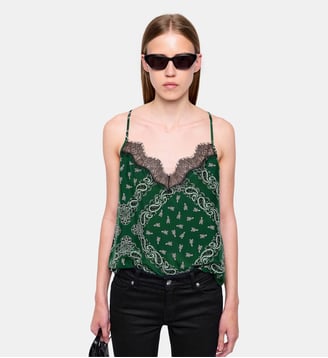 Caraco Cespa 100% Soie - Zadig&Voltaire - Vert meadow
