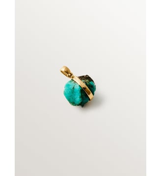 Pendentif de pierre de naissance de décembre avec turquoise bleu - Aristocrazy - Or