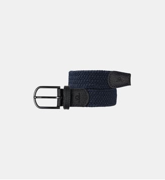 Ceinture tressée élastique unie - Billybelt - Bleu marine
