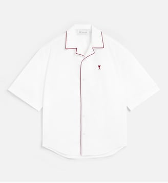 Chemise manches courtes Ami de Coeur flèche unisexe en coton - AMI Paris - Blanc