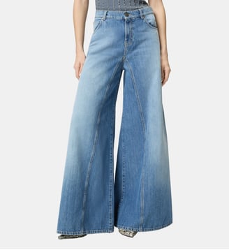 Jean évasé super wide leg - Pinko - Délavage moyen clair