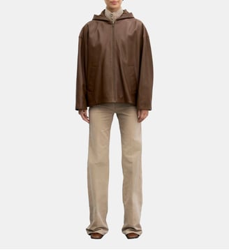 Veste à capuche en cuir vieilli - PAM - Gerard Darel - Marron