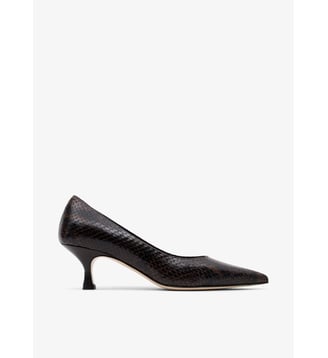 Roma - Escarpins En Cuir Imprimé Expresso - Parallèle - Expresso