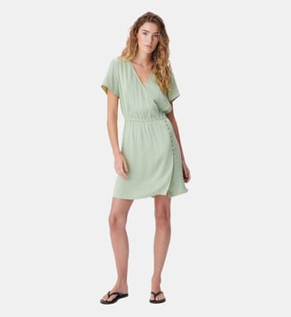Robe courte forme cache-coeur - Ikks - Vert clair