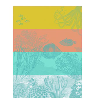 Torchon Sous l'océan Sous l'océan - Le Jacquard Francais - Corail