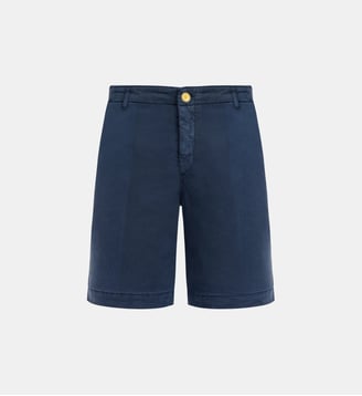 Bermuda en tencel satin uni - Vilebrequin - Bleu foncé