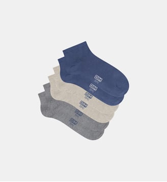Lot de 3 Paires de Socquettes Courtes Basique Coton Dim