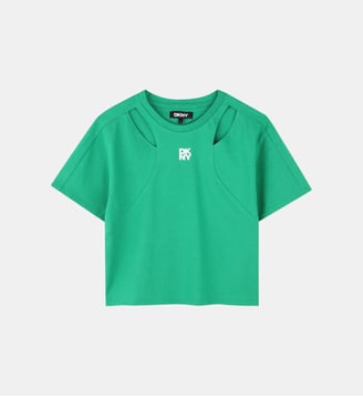 T-shirt ajouré manches courtes - DKNY - Jaune