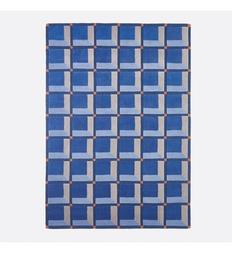 Tapis en laine motifs géométriques - La Redoute Interieurs - Bleu