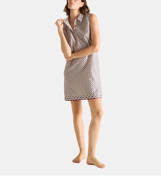 Chemise de nuit courte col classique en satin Laurence Tavernier
