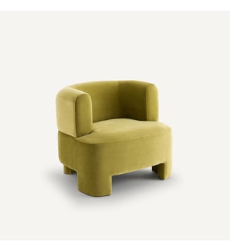 Fauteuil velours petit modèle - AM.PM - Vert tilleul