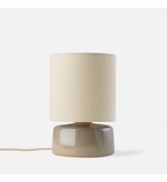 Lampe à poser céramique et lin hauteur 25 cm - La Redoute Interieurs - Grège