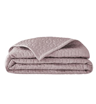 Couvre-lit matelassé uni en satin de coton bio, POESIE - Alexandre Turpault - Rose