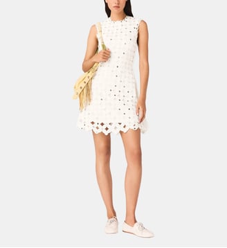 Robe en crochet avec miroirs - Maje - Blanc