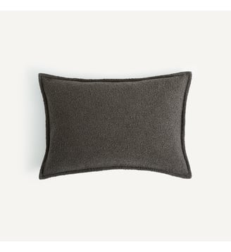 Housse de coussin en bouclette, Belvini - AM.PM - Gris éléphant
