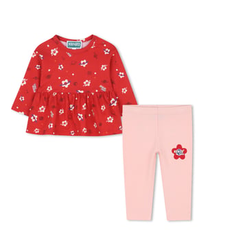 Ensemble tee-shirt et legging - Kenzo Kids - Rouge foncé