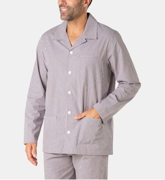 Pyjama long POPELINE - Eminence - Rouge bleu blanc