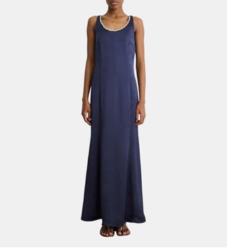 Robe longue à bretelles - ANNE - Pablo - Marine