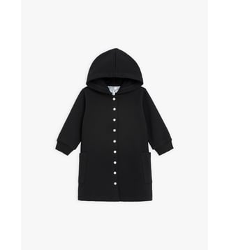 manteau layette en molleton de coton noir - Agnès b. - Noir