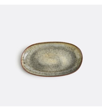 Plat en grès émaillé 29,5x18 cm - La Redoute Interieurs - Multicolore