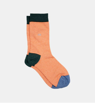 Chaussettes en coton peigné rayées - Billybelt - Orange et blanc
