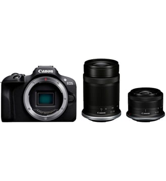 Appareil photo Hybride EOS R100+RF-S 18-45 IS STM+RF-S 55-210mm Canon