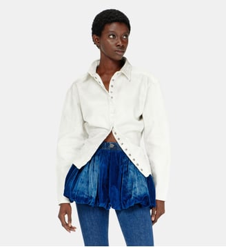Chemise ajustée en denim - Diesel - Blanc