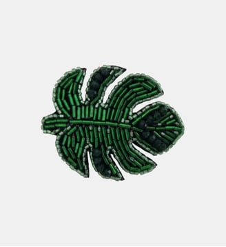 Broche feuille de monstera verte - Balaboosté - Vert