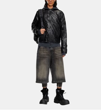 Veste biker en ripstop brillant - Diesel - Black