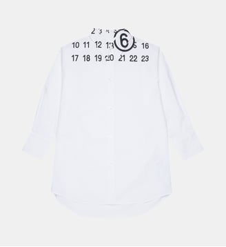 Robe chemise avec logo - MM6 Maison Margiela - Blanc