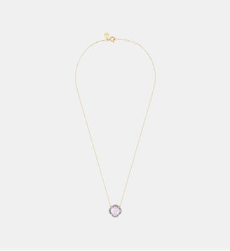 Collier, améthyste rose, diamants, or jaune Morganne Bello