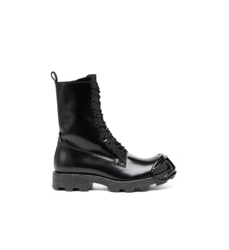 D-Hammer-Bottes en cuir avec embout Oval D - Diesel - Noir