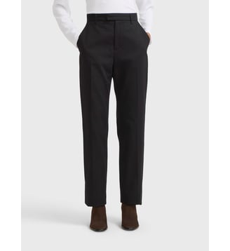 pantalon large en coton - Agnès b. - Noir