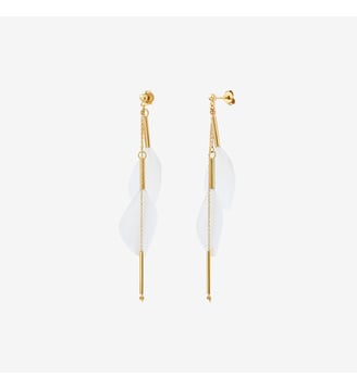 Boucles d'oreilles dorées multi - RIO - Caroline Najman - Blanc