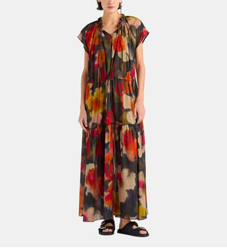 Robe otero en voile de coton imprimé - Momonì - Rouge