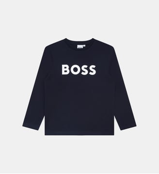 Tee-shirt manches longues - BOSS Kidswear - Bleu foncé