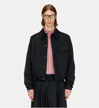 Blouson froncé en mélange de laine - Diesel - Noir