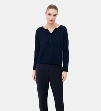 Pull msandy 100% cachemire - Motif uni - Caroll - Bleu marine