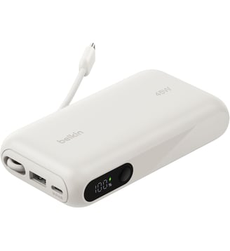 Batterie externe 10K 45W avec cable intégré Sable - Belkin - Standard
