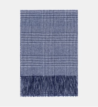 Echarpe Prince de Galles en cachemire  - Bompard - Bleu et gris
