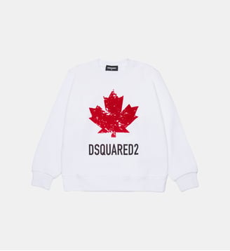 Sweat-shirt à col ras du cou avec logo sport - Dsquared2 - Blanc