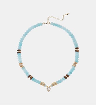 Collier de perles avec pendentif SAIDA - Hipanema - Bleu turquoise