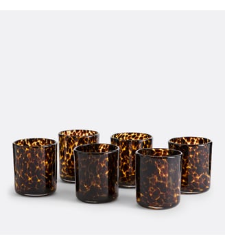 Lot de 6 verres à eau en verre ambré - La Redoute Interieurs - Marron