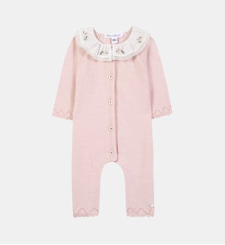 Combinaison longue - Rosée coton broderie - Tartine Et Chocolat - Rose pâle